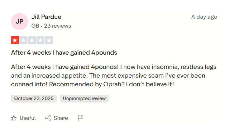 LipoMax scam Trust Pilot