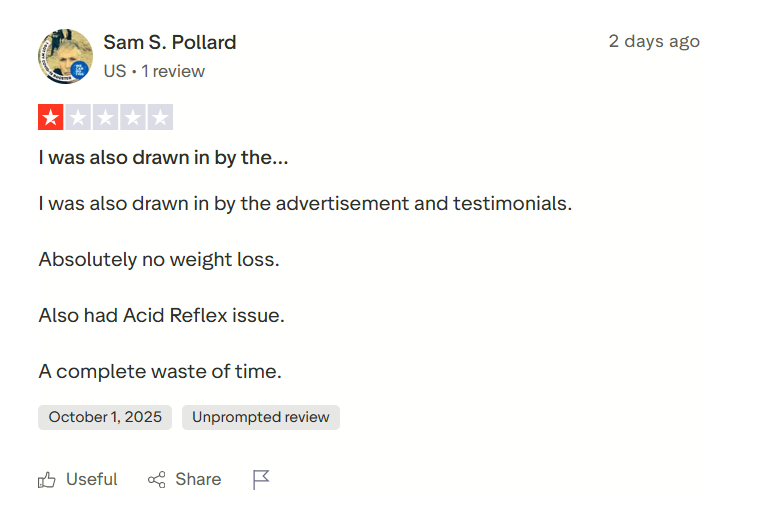 LipoMax scam Trust Pilot